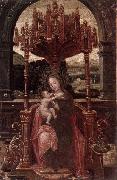 unknow artist The virgin and child enthroned oil painting on canvas